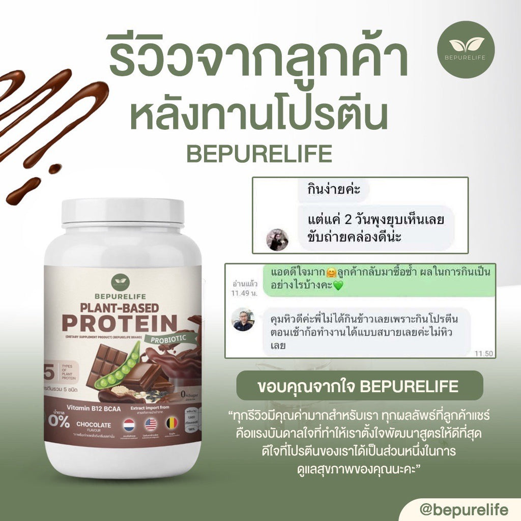 โปรตีนจากพืช รสช็อกโกแลต - 1 กระปุก