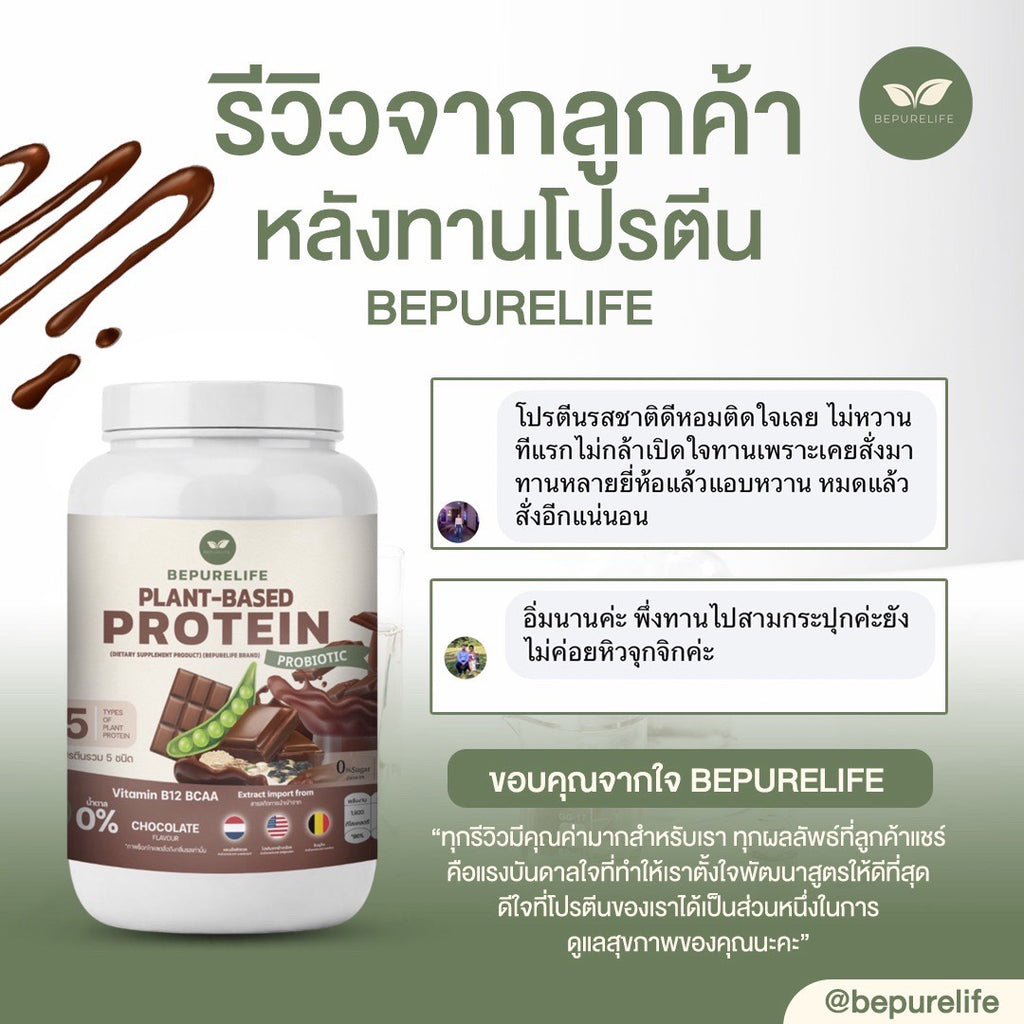 โปรตีนจากพืช รสช็อกโกแลต - 1 กระปุก